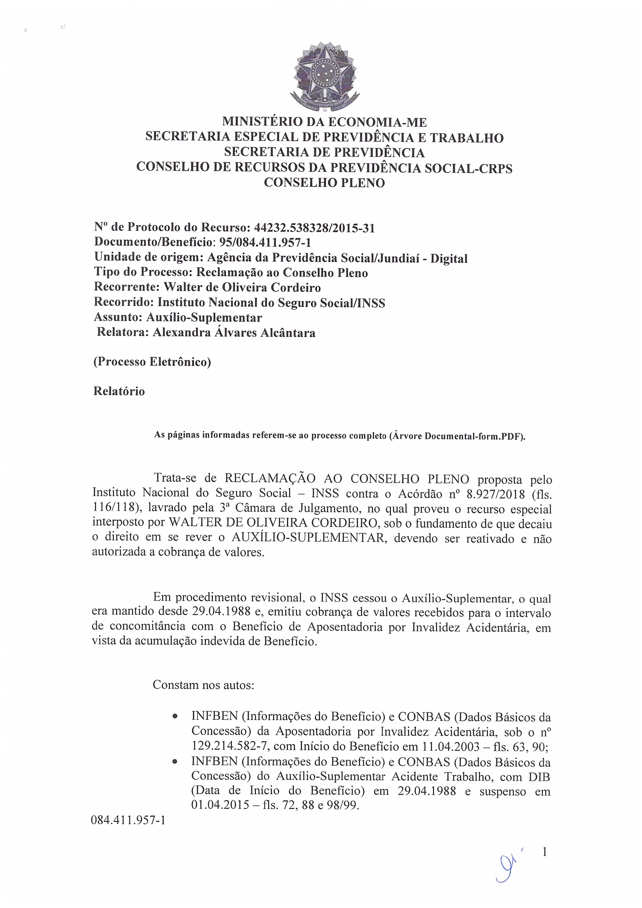 Primeira página do documento: 'Resolução 66/2020' / arquivo: 'RESOLUCO66WALTERDEOLIVEIRA.pdf' 
