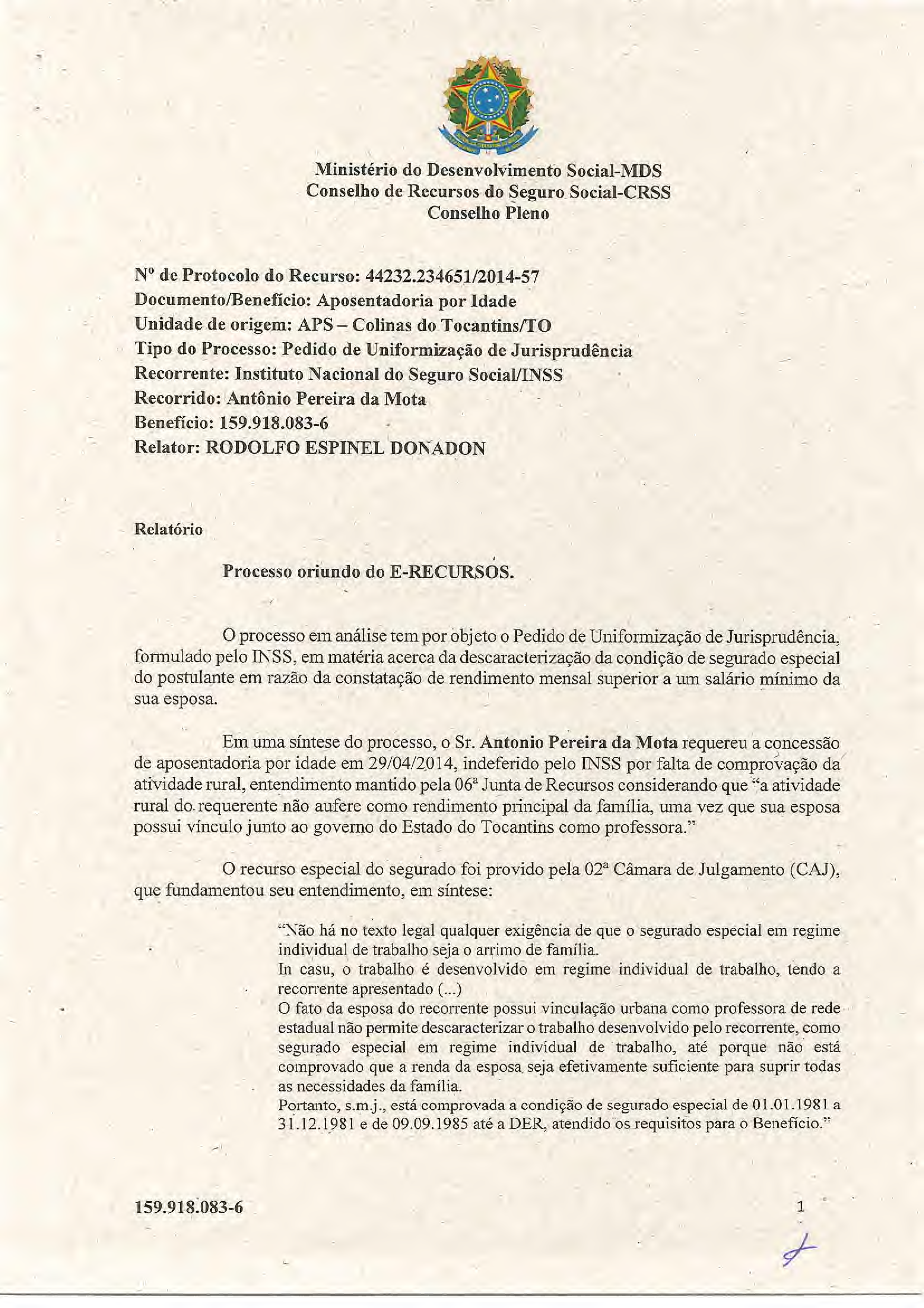 Primeira página do documento: 'Resolução 42/2018' / arquivo: 'RESOLUCAO42ANTONIOPEREIRADAMOTA159.918.0836.pdf' 