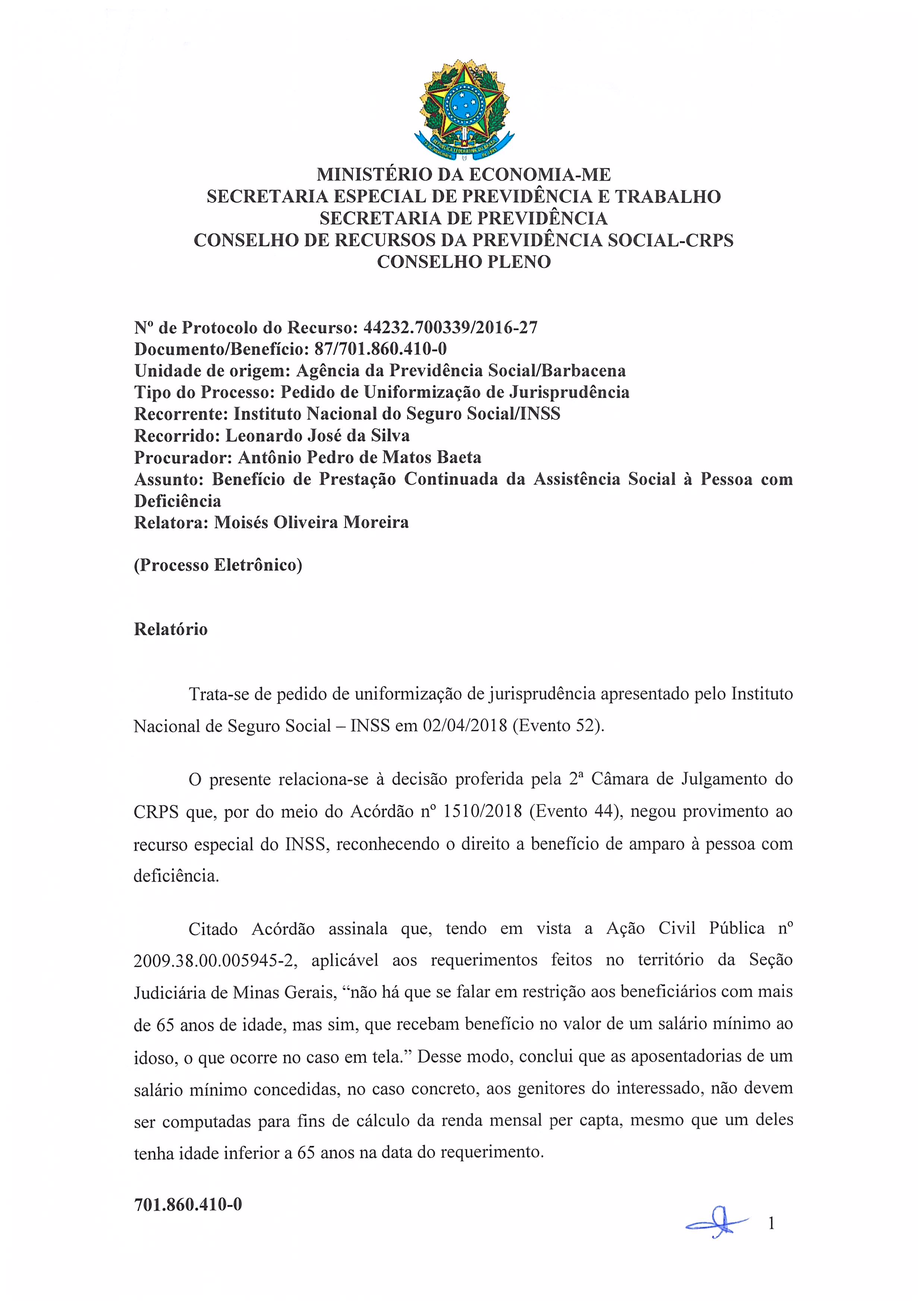 Primeira página do documento: 'Resolução 69/2020' / arquivo: 'RESOLUCAO69LEONARDOJOSE.pdf' 