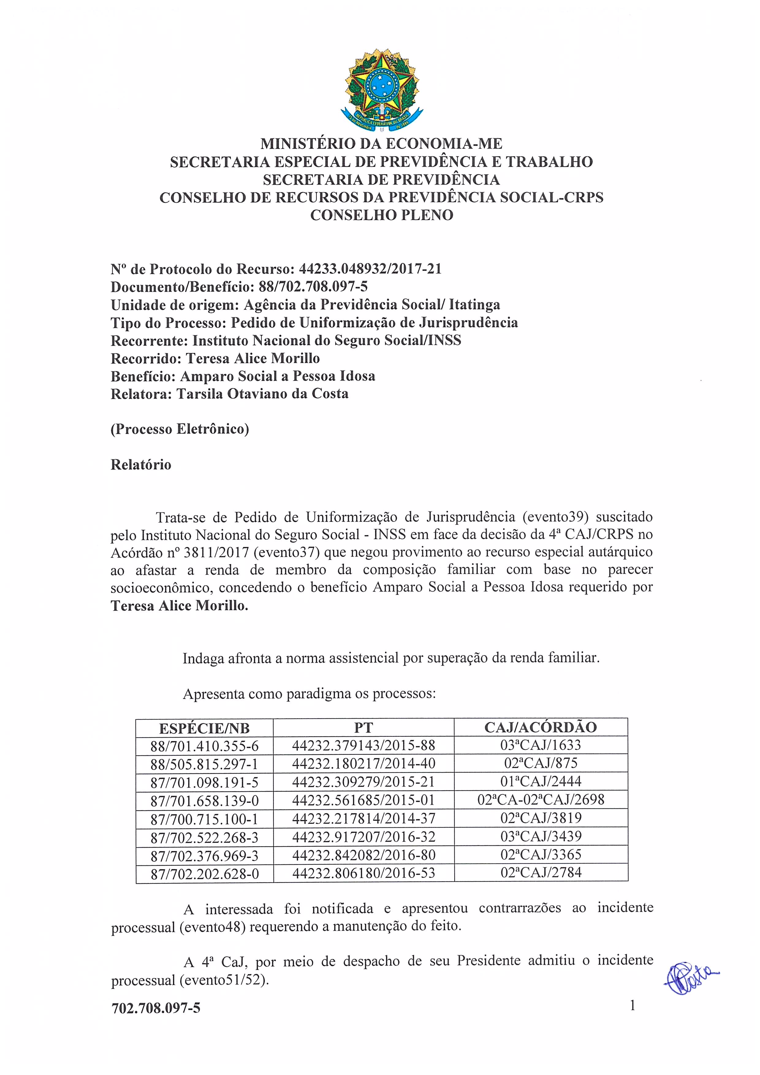 Primeira página do documento: 'Resolução 47/2020' / arquivo: 'RESOLUCAO47TERESAALICE.pdf'
