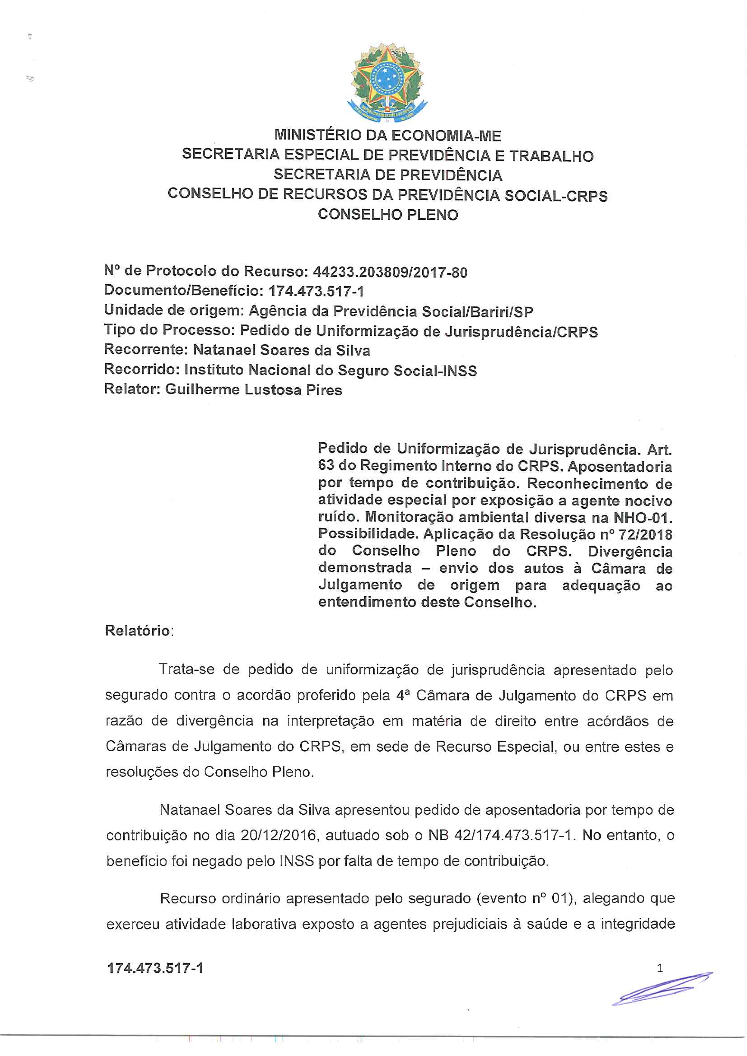 Primeira página do documento: 'Resolução 32/2019' / arquivo: 'RESOLUCAO-32-NATANAEL-SOARES-DA-SILVA-174.473.517-1.pdf'