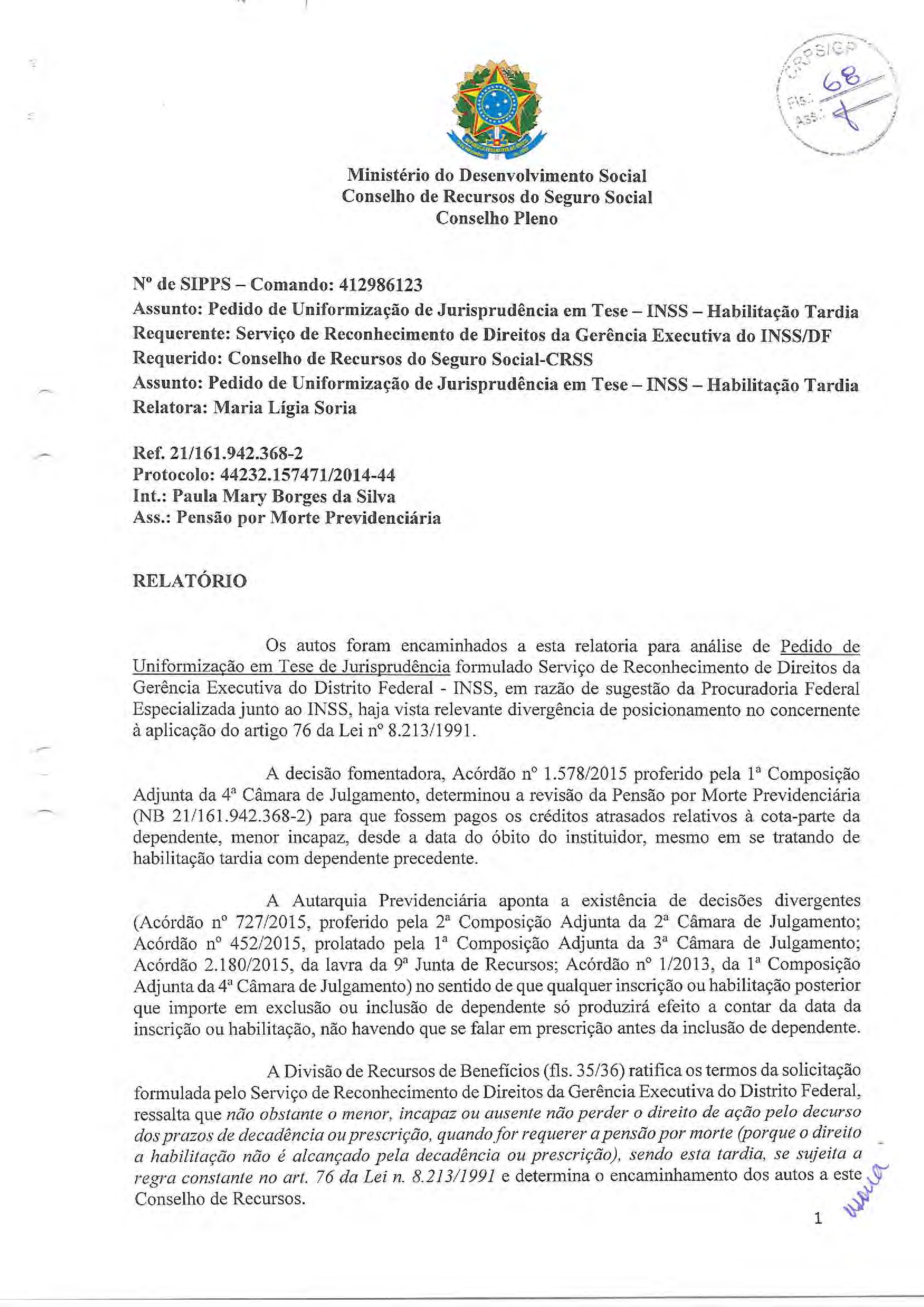 Primeira página do documento: 'Resolução 24 e 25/2018' / arquivo: 'RESOLUO24E25PEDID.UNIFOR.EMTESEINSSRELATRIOVOTO.pdf'