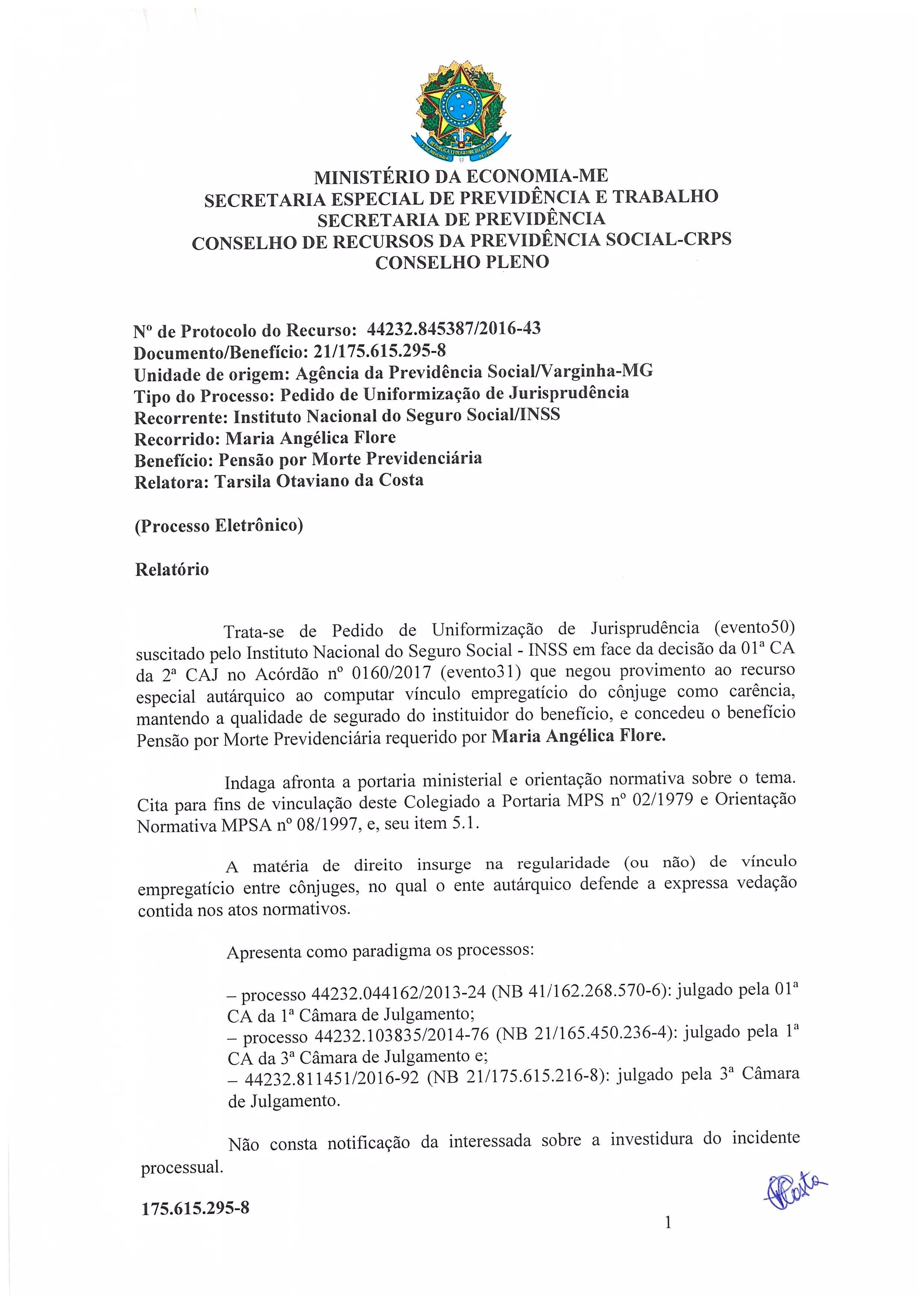 Primeira página do documento: 'Resolução 44/2020' / arquivo: 'RESOLUCAO44MARIAANGELICA.pdf'