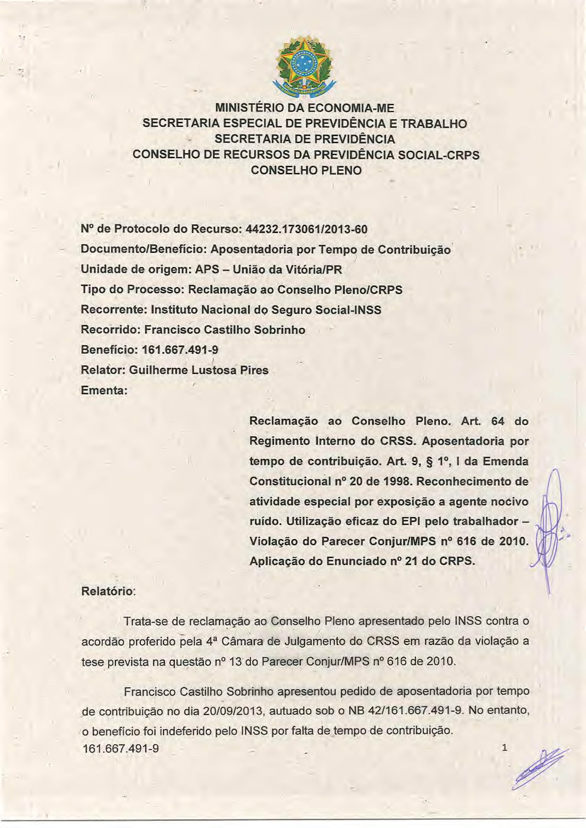 Primeira página do documento: 'Resolução 6/2019' / arquivo: 'RESOLUCAO-06-FRANCISCO-CASTILHO-SOBRINHO.pdf'