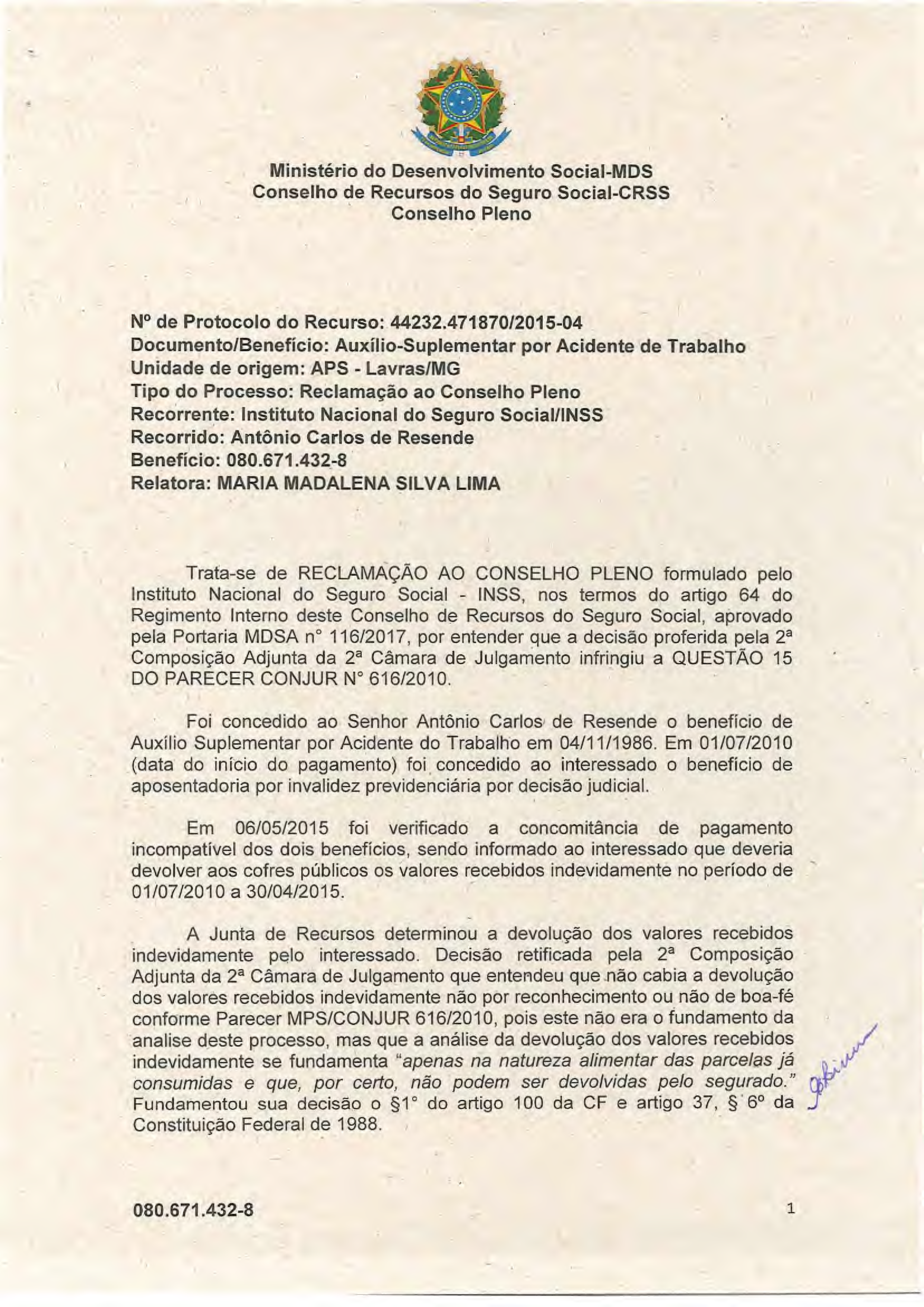 Primeira página do documento: 'Resolução 56/2018' / arquivo: 'RESOLUCAO56ANTONIOCARLOSDERESENDE080.671.4328.pdf'