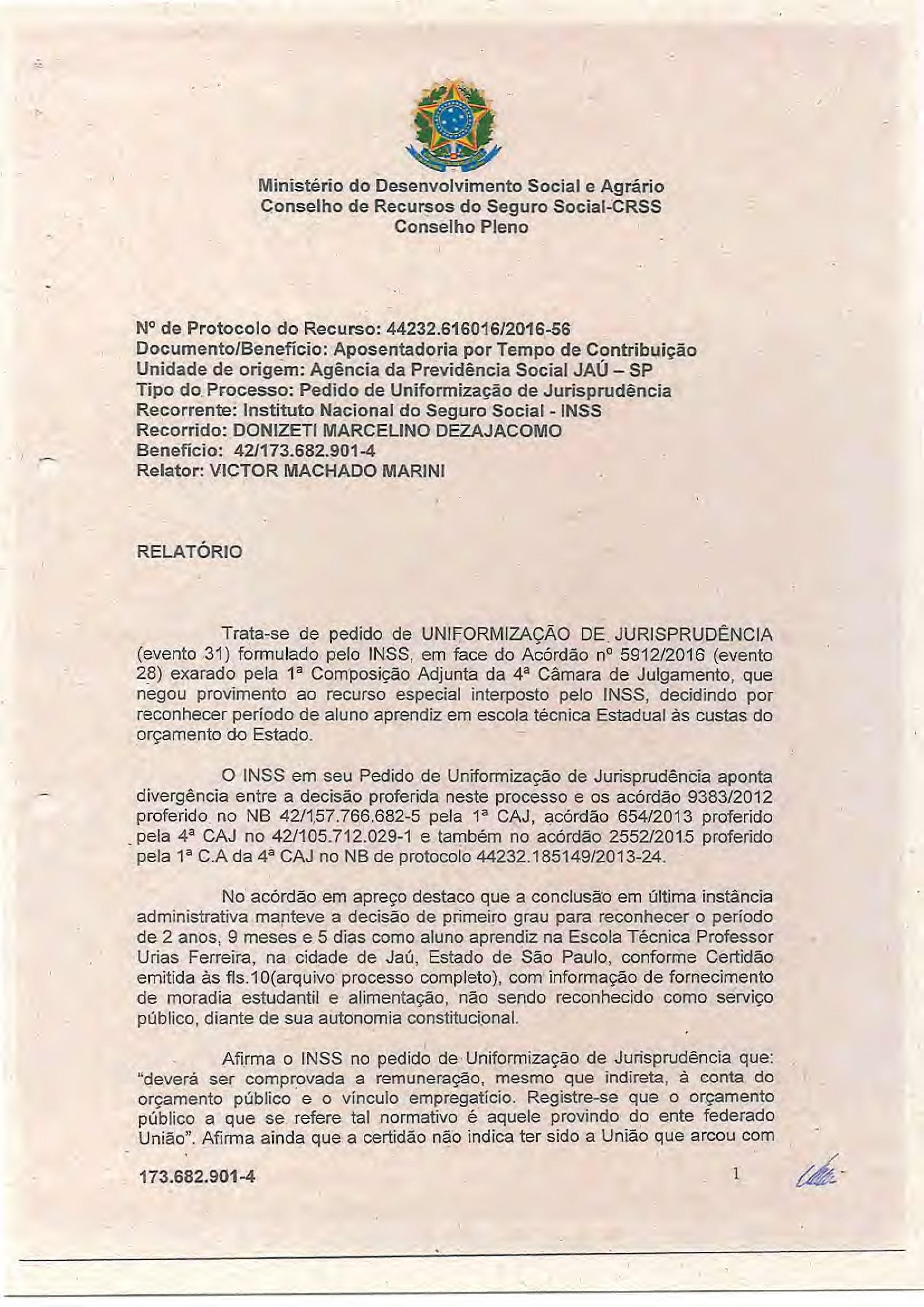 Primeira página do documento: 'Resolução 07/2018' / arquivo: 'RESOL07173.682.9014DONIZETEMARCELINODEZAJACOMO.pdf' 