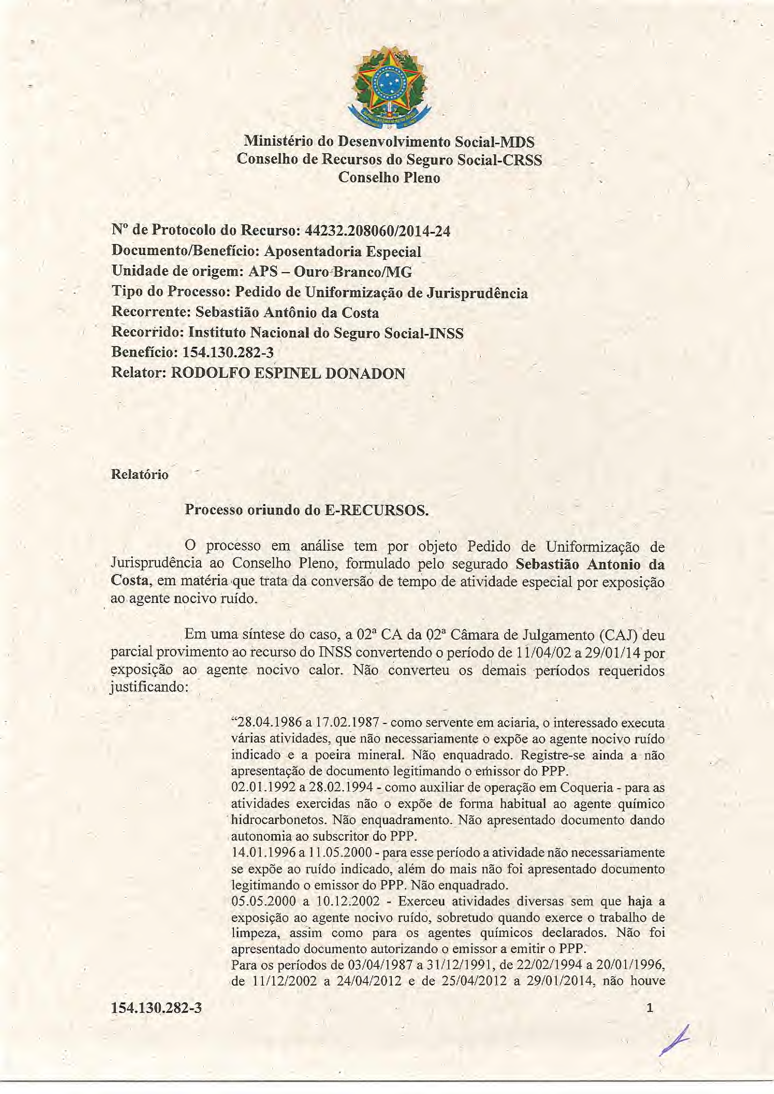 Primeira página do documento: 'Resolução 43/2018' / arquivo: 'RESOLUCAO43SEBASTIAOANTONIODACOSTA154.130.2823.pdf' 
