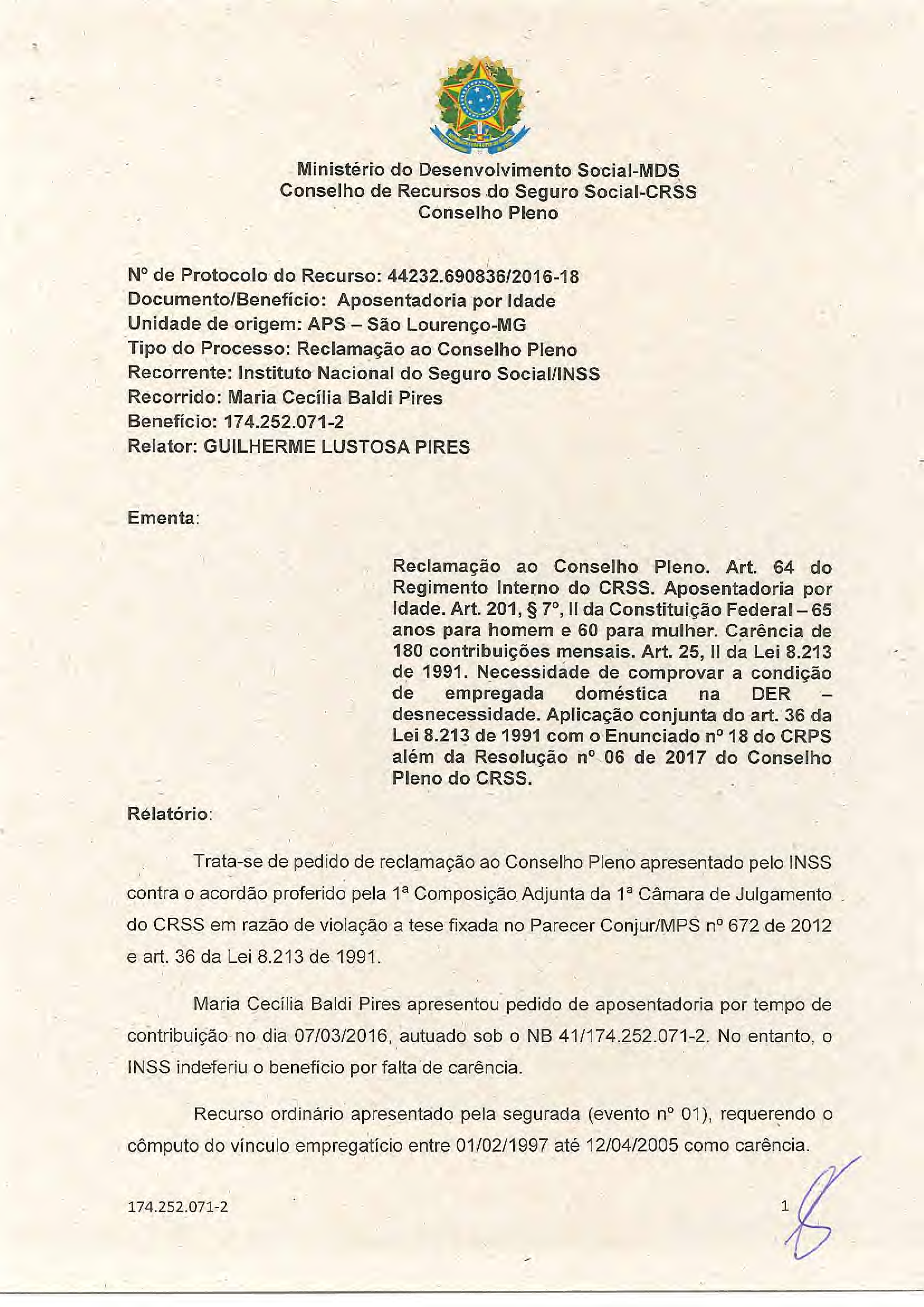 Primeira página do documento: 'Resolução 70/2018' / arquivo: 'RESOLUCAO70MARIACECILIABALDIPIRES.pdf'
