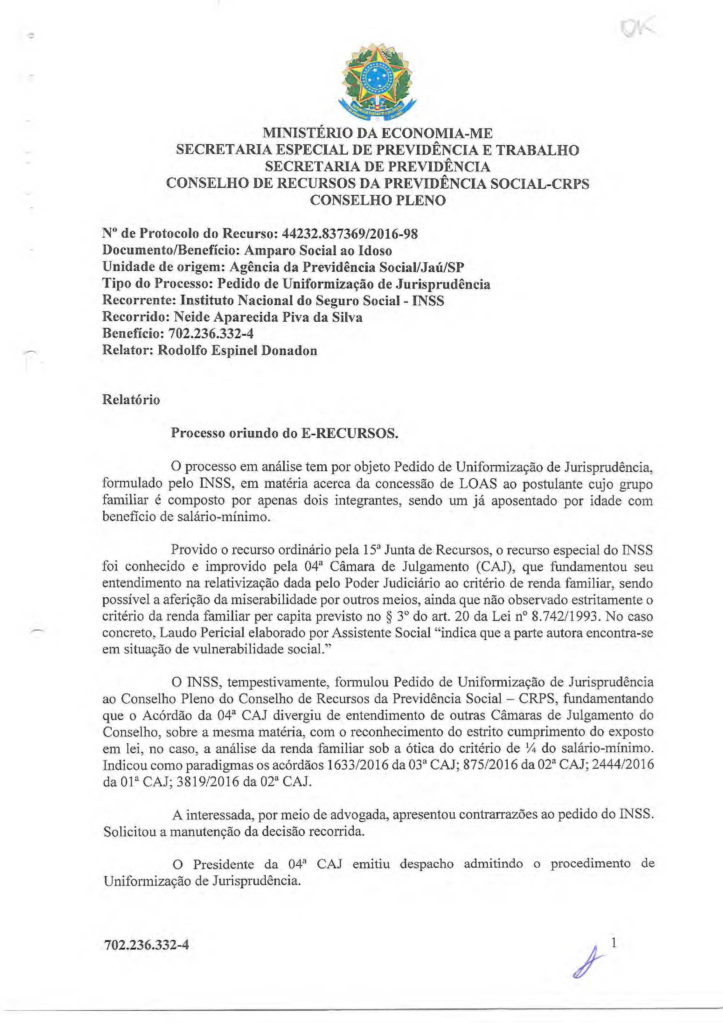Primeira página do documento: 'Resolução 19/2019' / arquivo: 'RESOLUCAO-19-NEIDE-APARECIDA-PIVA-DA-SILVA-702.236.332-4.pdf'