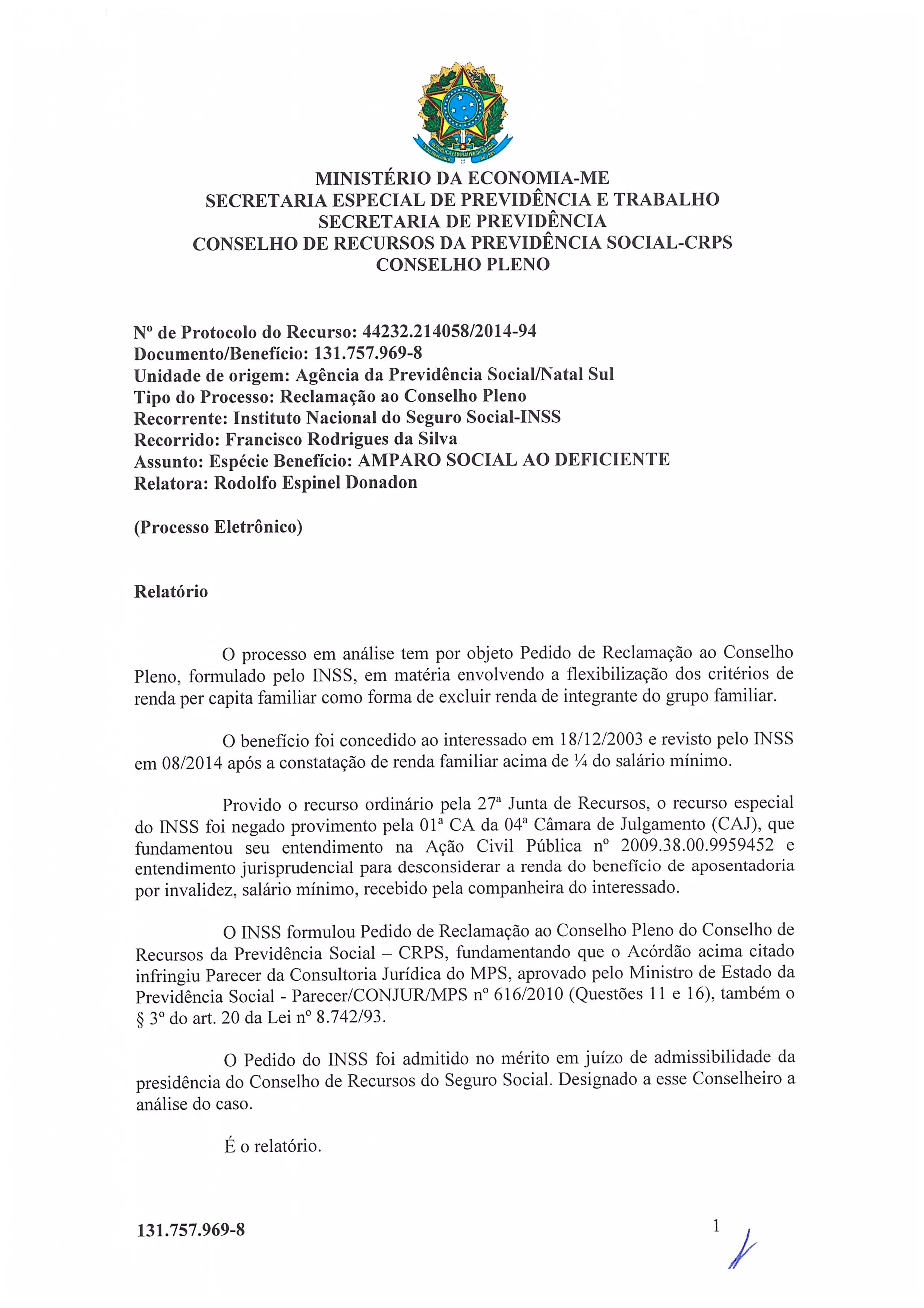 Primeira página do documento: 'Resolução 52/2020' / arquivo: 'RESOLUCAO52FRANCISCORODRIGUES.pdf'