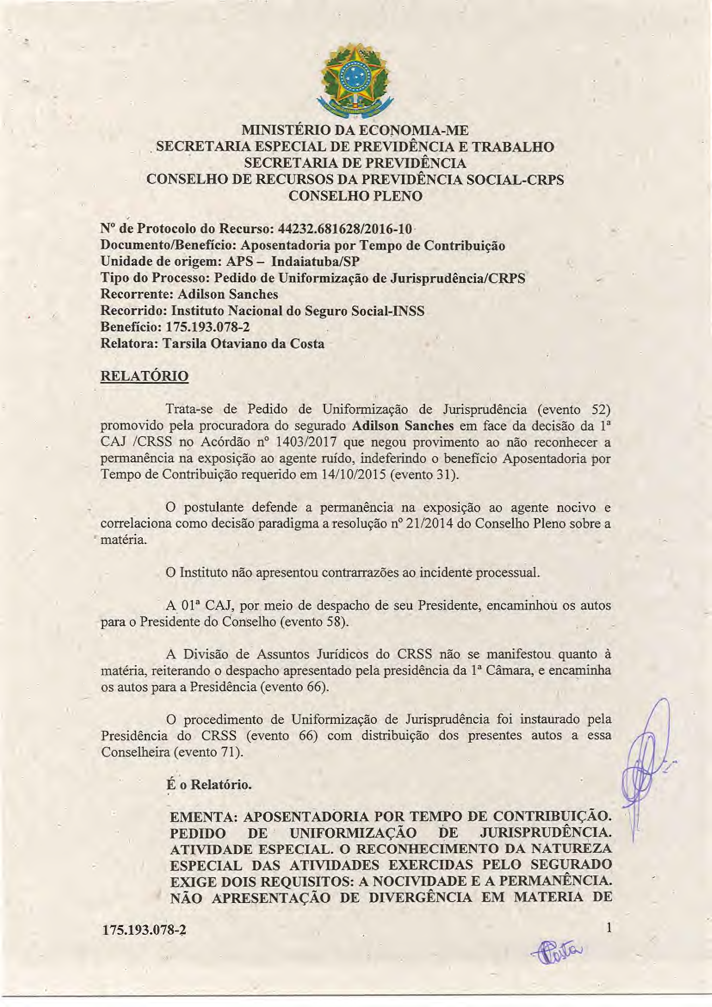 Primeira página do documento: 'Resolução 5/2019' / arquivo: 'RESOLUCAO-05-ADILSON-SANCHES.pdf'