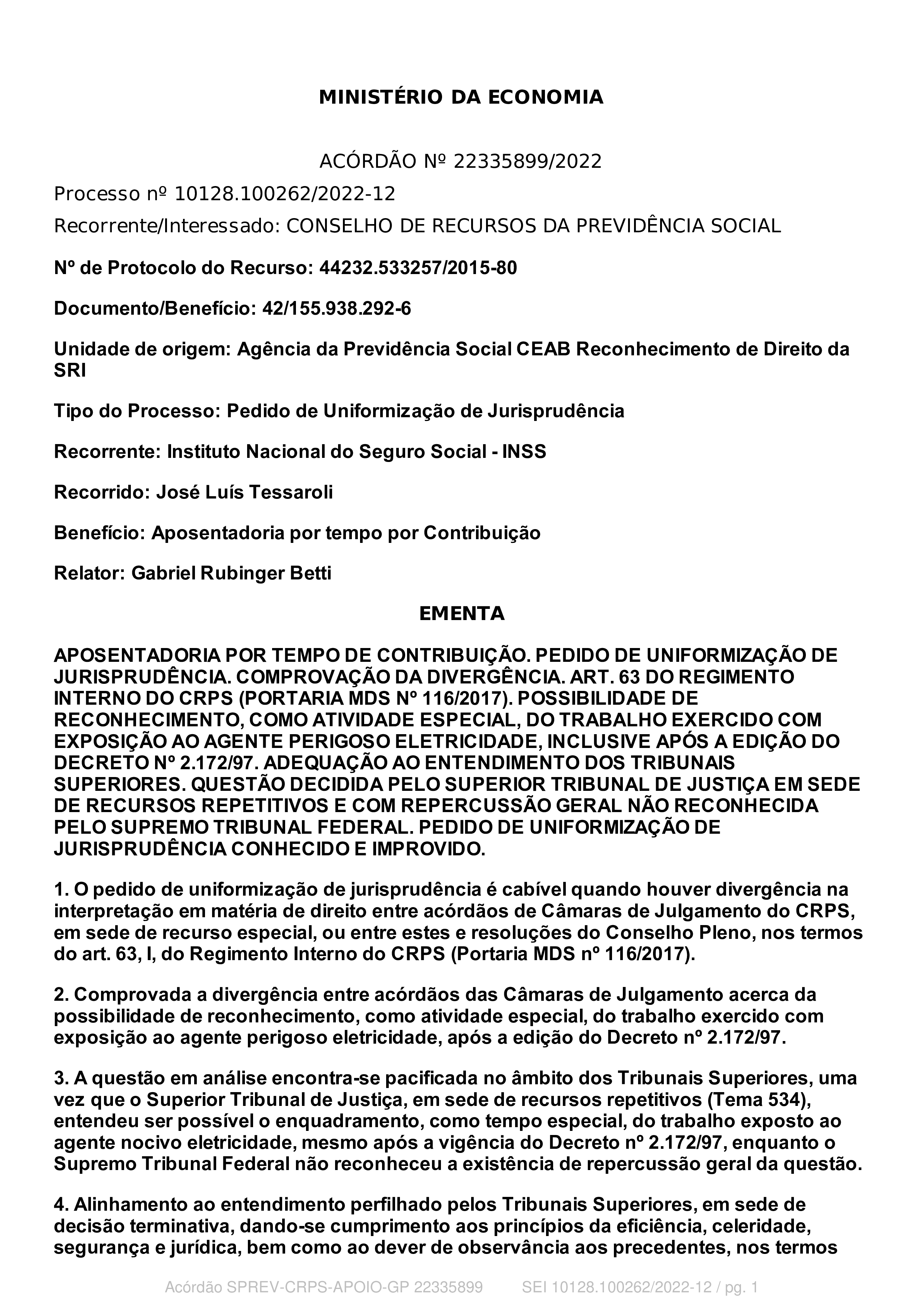 Primeira página do documento: 'Resolução 07/2022' / arquivo: 'RESOLUO7.pdf' 