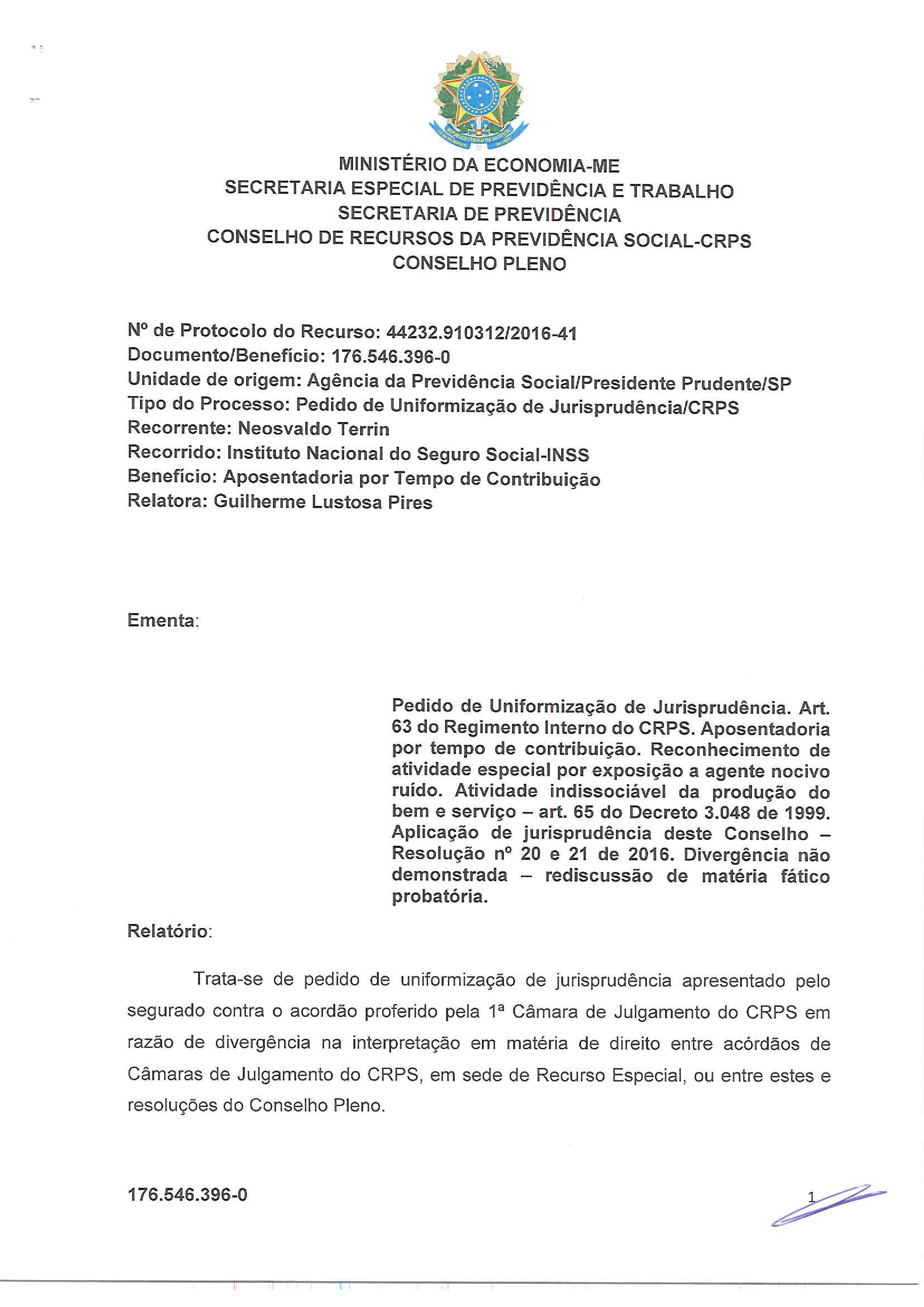 Primeira página do documento: 'Resolução 33/2019' / arquivo: 'RESOLUCAO-33-NEOSVALDO-TERRIN-176.546.396-0.pdf'