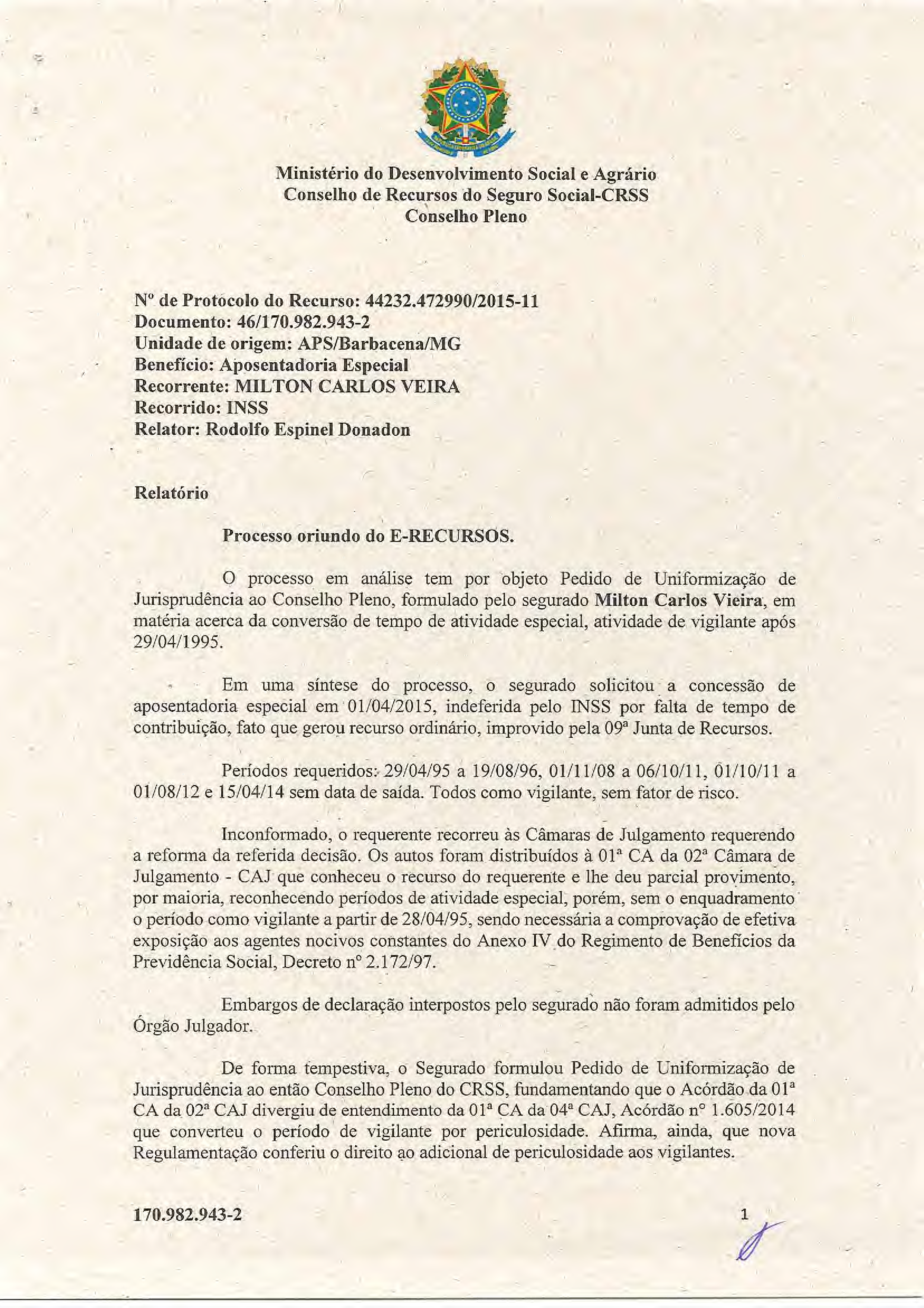 Primeira página do documento: 'Resolução 16/2018' / arquivo: 'RESOL16170.982.9432MILTONCARLOSVIEIRA.pdf'