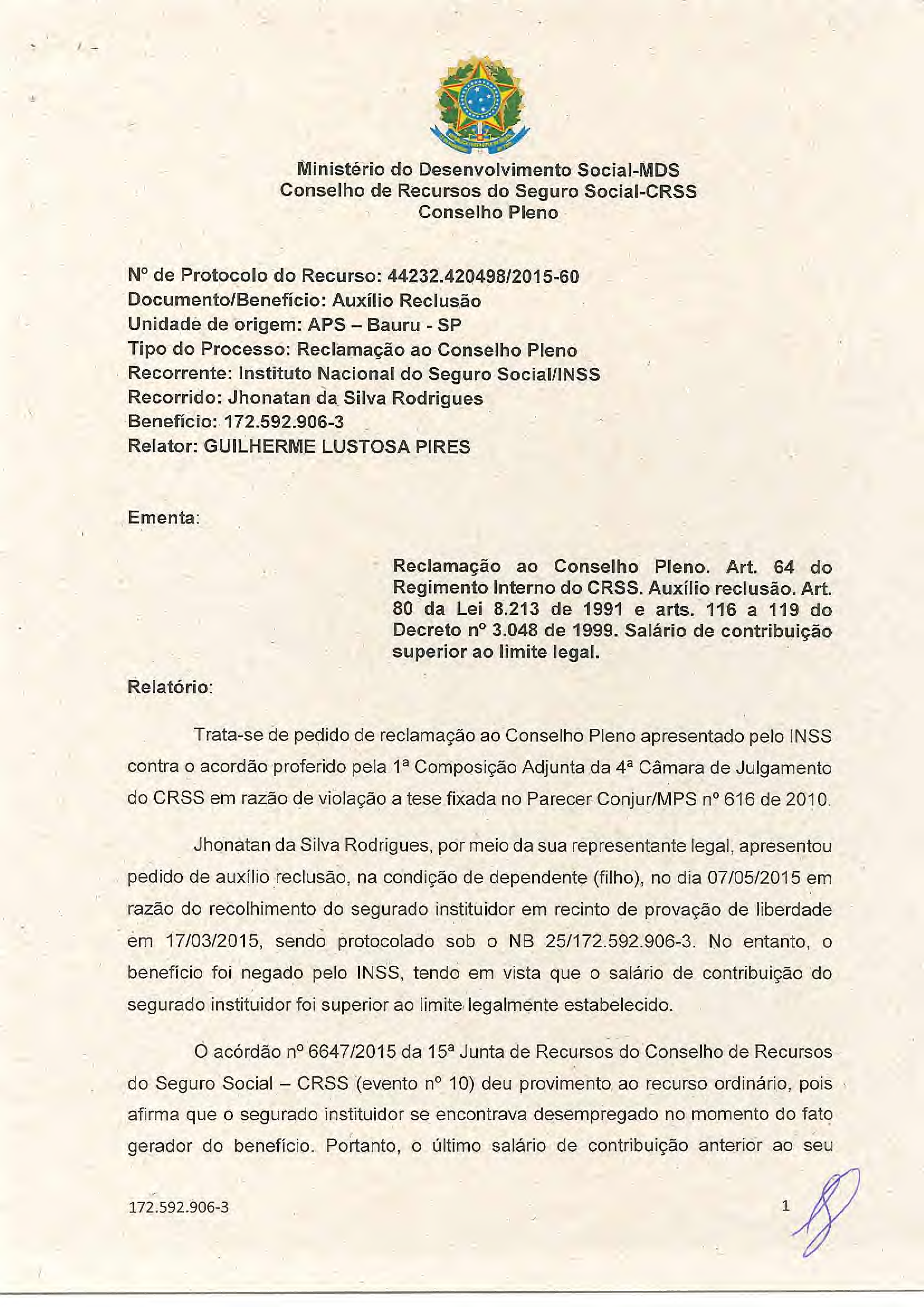 Primeira página do documento: 'Resolução 81/2018' / arquivo: 'RESOLUCAO81JHONATANDASILVARODRIGUES.pdf'
