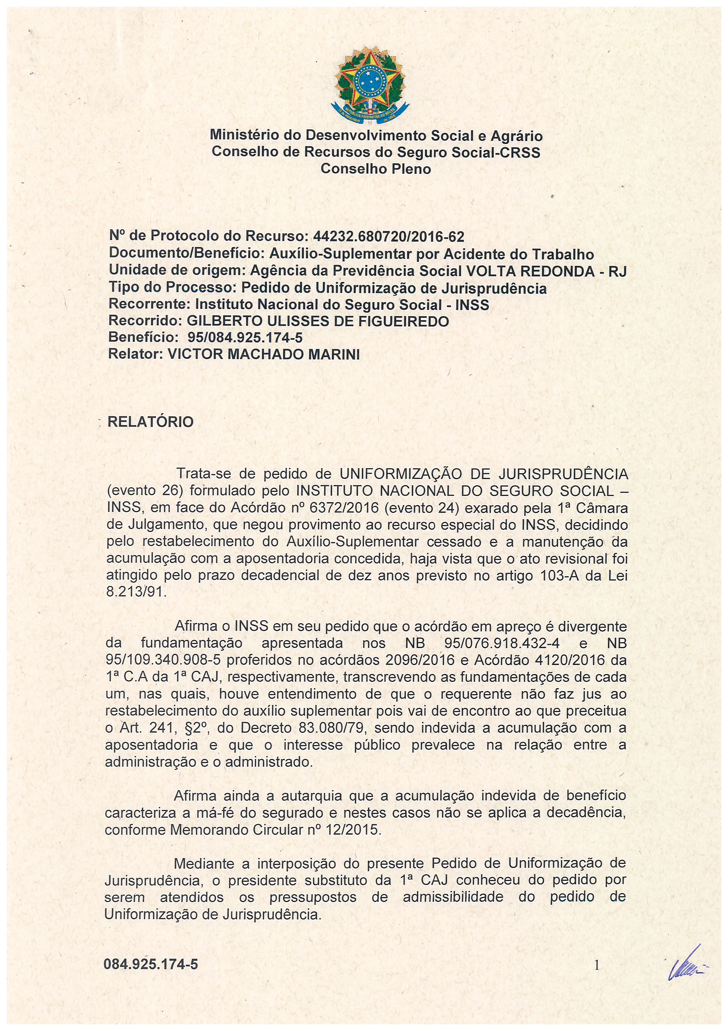 Primeira página do documento: 'Resolução 27/2017' / arquivo: 'RESOLUO_N27_GILBERTOULISSESDEFIGUEIREDO_084.925.1745.pdf'