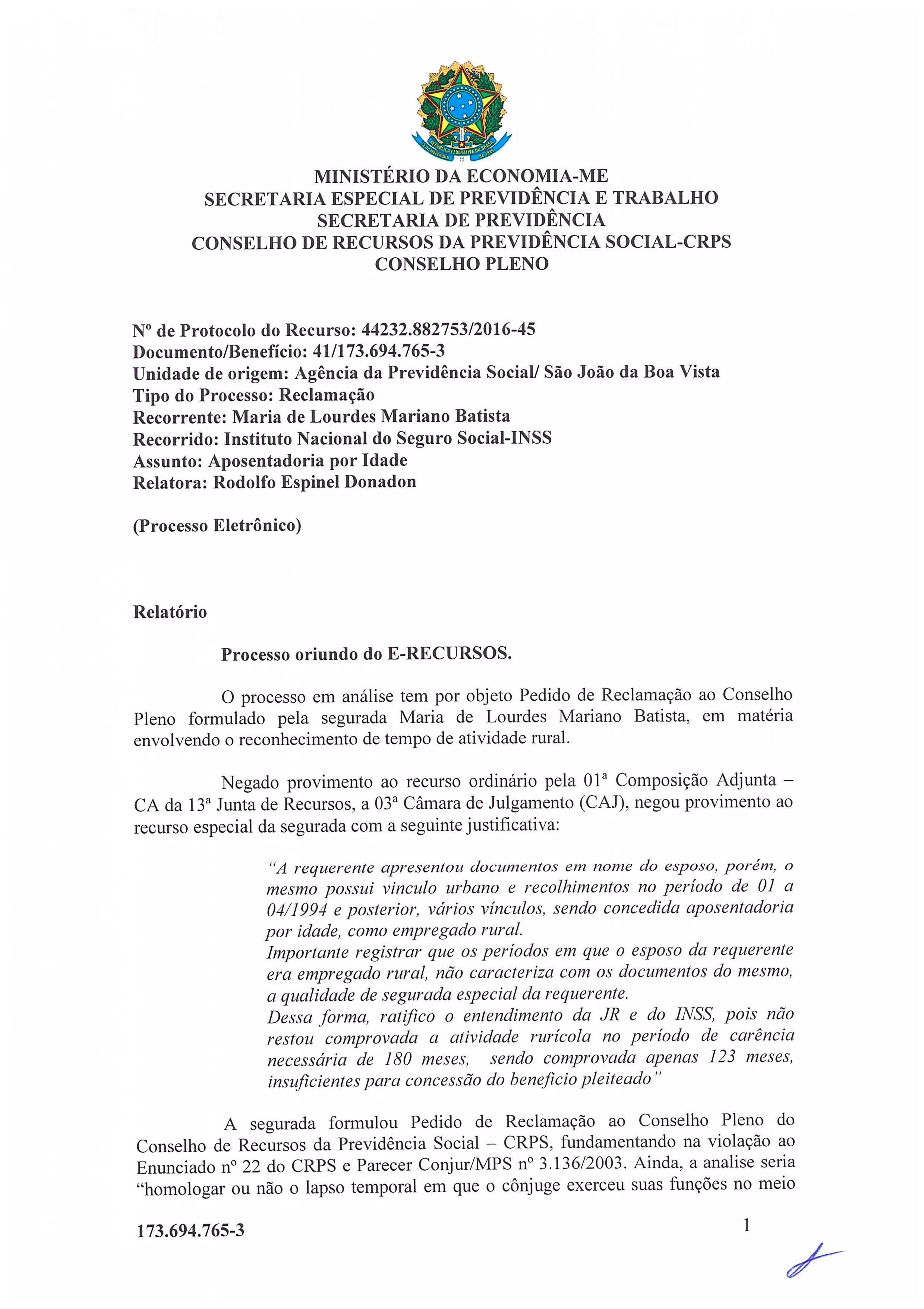Primeira página do documento: 'Resolução 57/2020' / arquivo: 'RESOLUCAO57MARIADELOURDESMARIANO.pdf' 