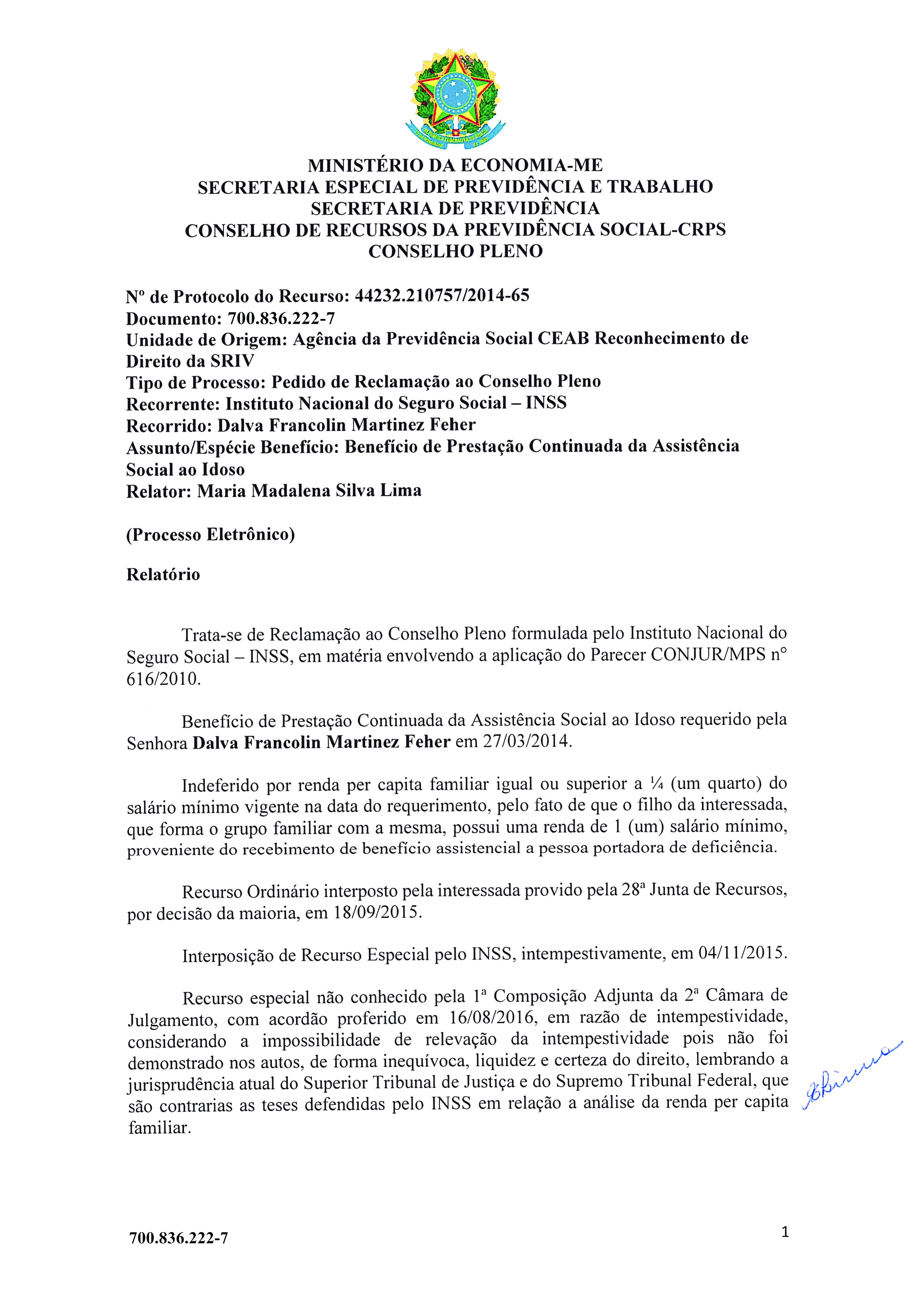 Primeira página do documento: 'Resolução 01/2021 - LOAS IDOSO - Benefício de Prestação Continuada da Assistência Social ao Idoso' / arquivo: '01.pdf' 