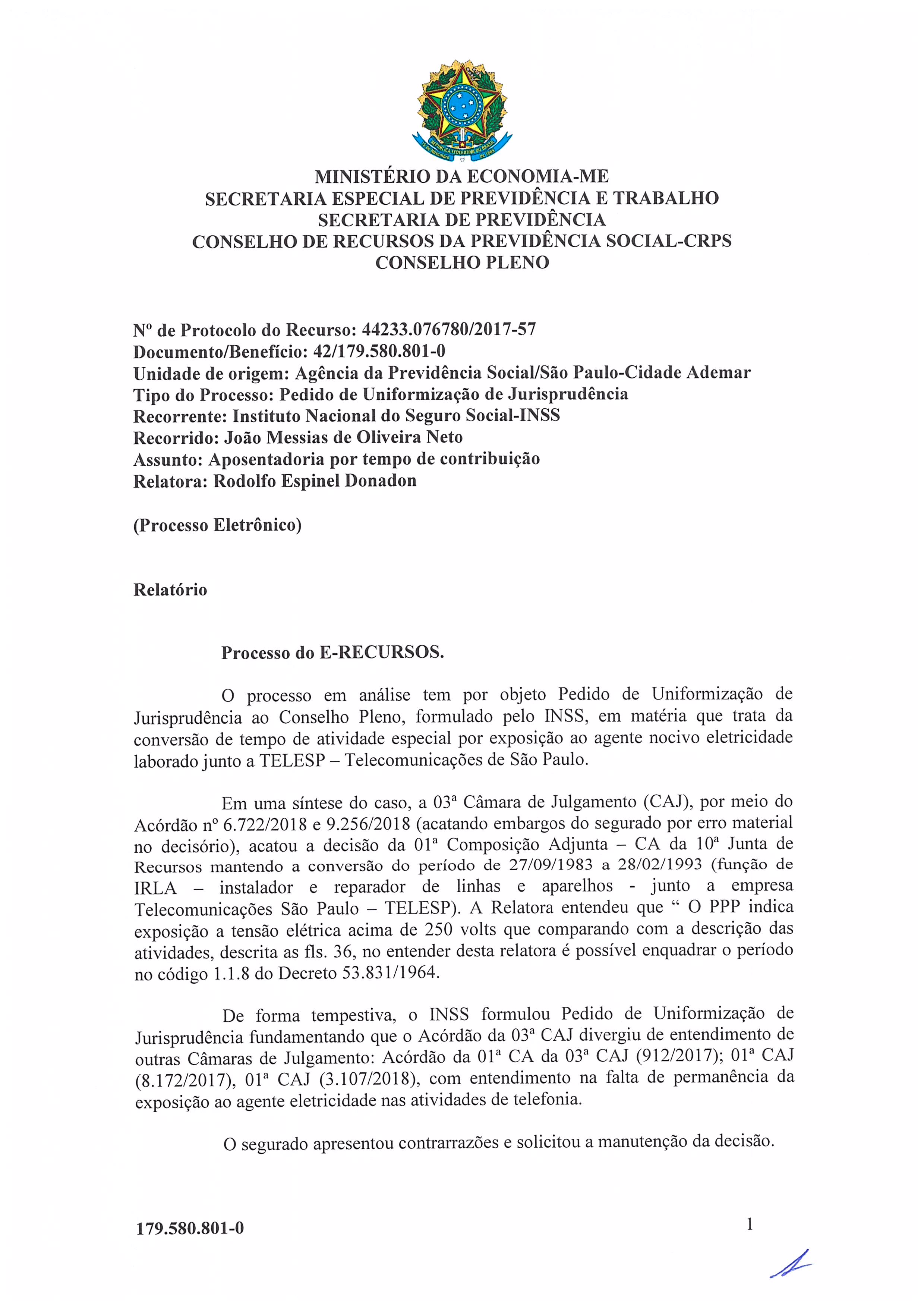 Primeira página do documento: 'Resolução 54/2020' / arquivo: 'RESOLUCAO54JOAOMESSIAS.pdf' 