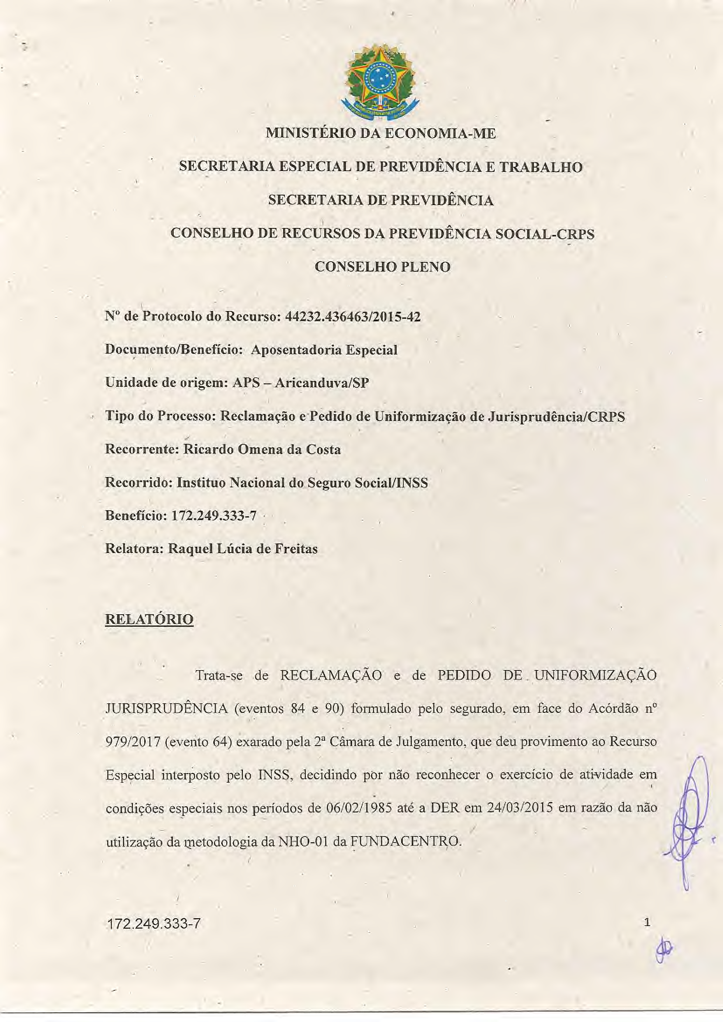 Primeira página do documento: 'Resolução 10/2019' / arquivo: 'RESOLUCAO-10-RICARDO-OMENA-DA-COSTA.pdf'