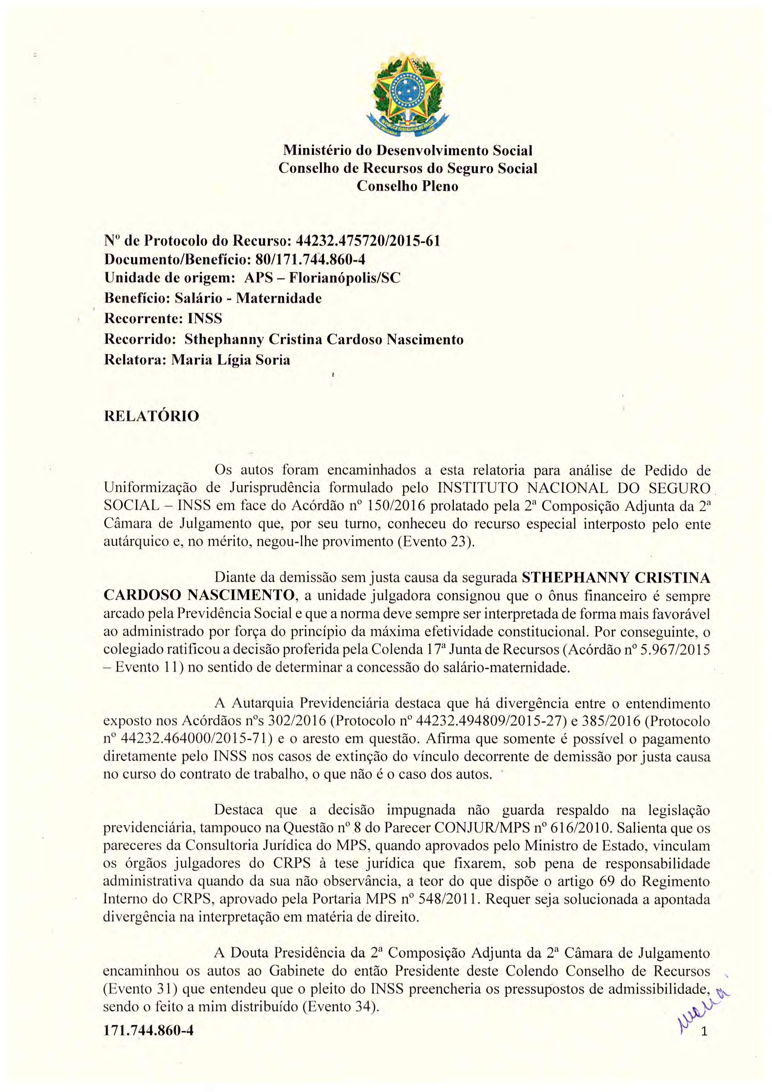 Primeira página do documento: 'Resolução 05/2018' / arquivo: 'RESOL05171.744.8604STHEPHANNYCRISTINAC.NASCIMENTO.pdf' 