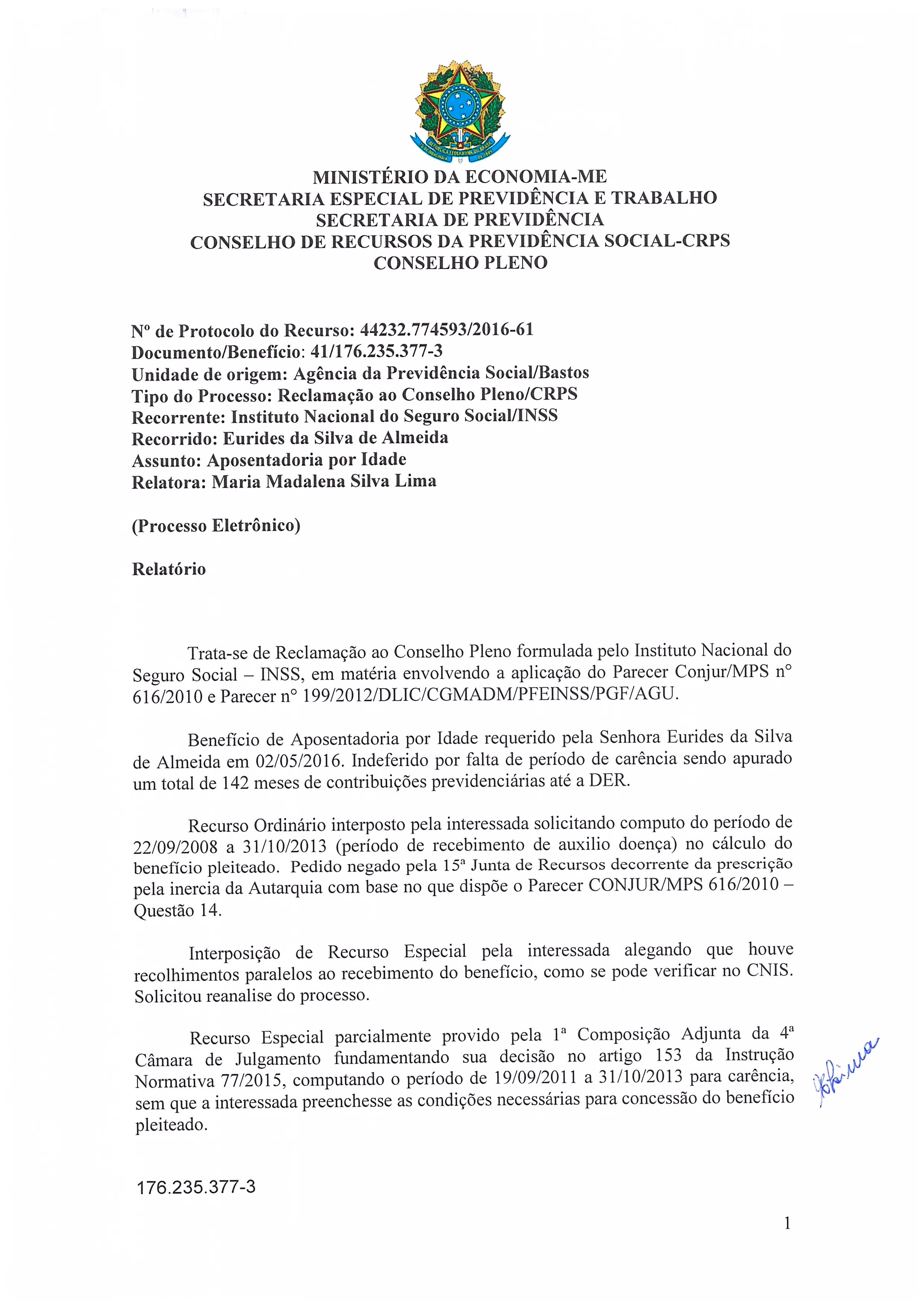 Primeira página do documento: 'Resolução 68/2020' / arquivo: 'RESOLUCAO68EURIDESDASILVA.pdf' 