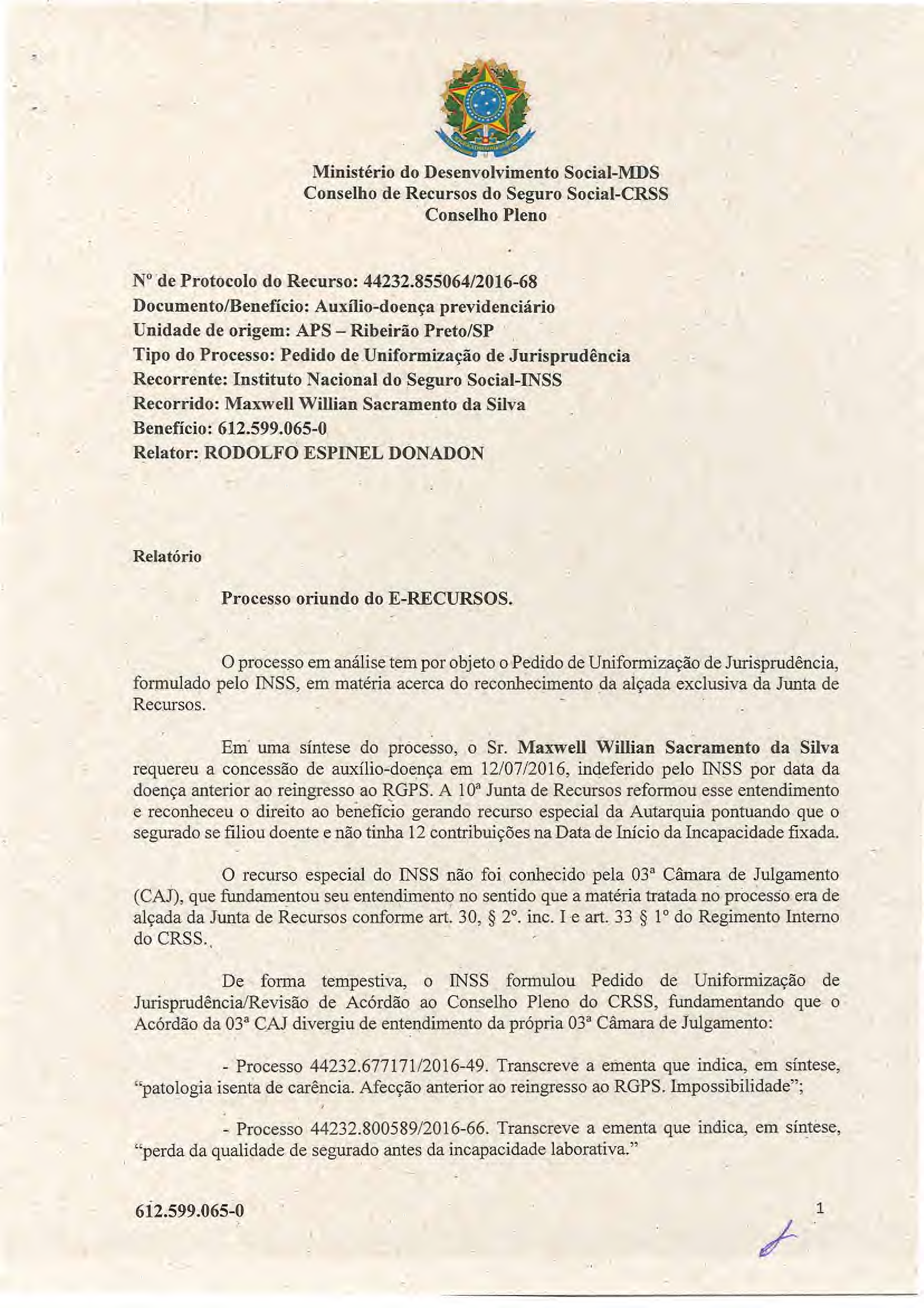 Primeira página do documento: 'Resolução 55/2018' / arquivo: 'RESOLUCAO55MAXWELLWILLIANSACRAMENTODASILVA612.599.0650.pdf' 
