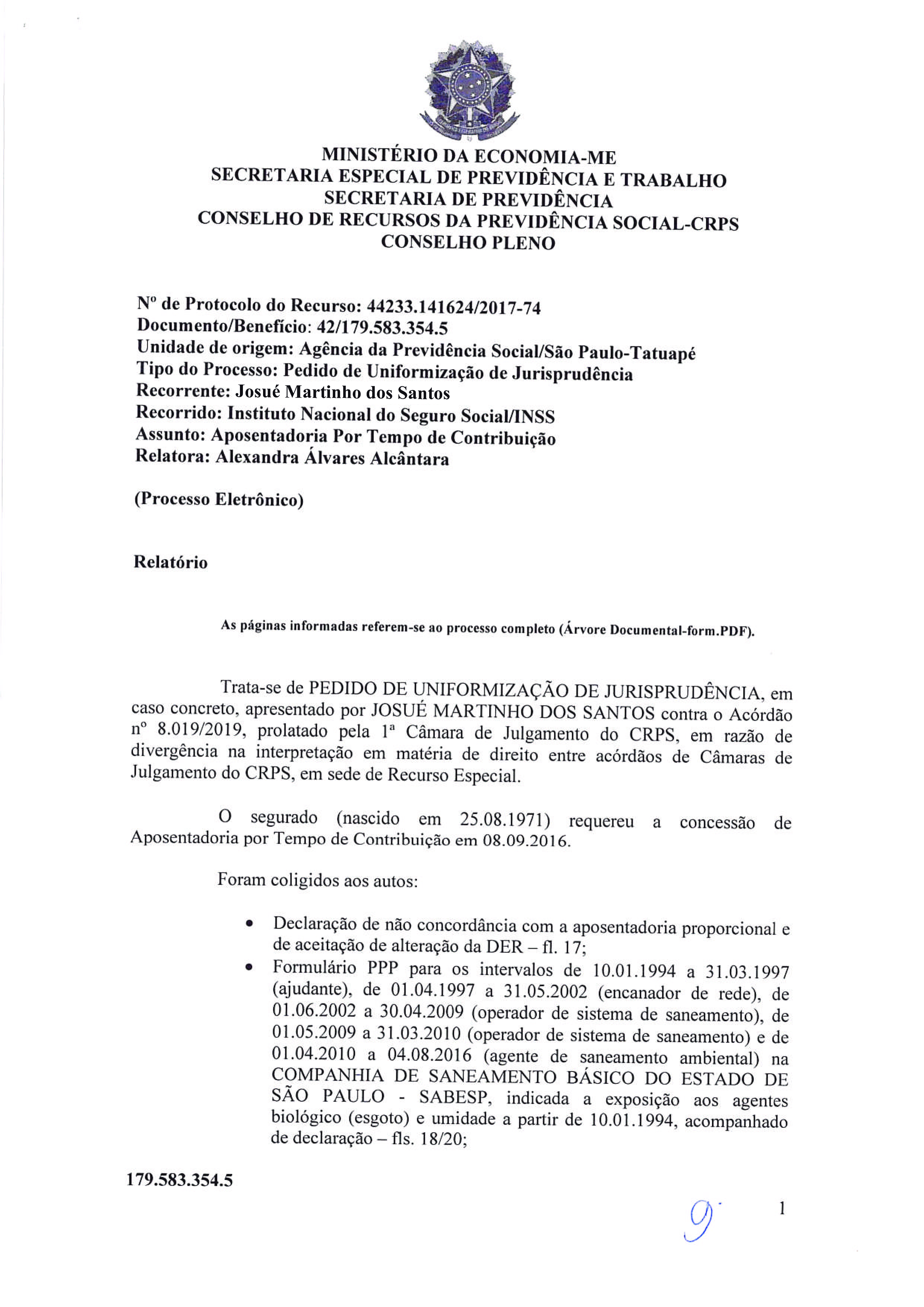 Primeira página do documento: 'Resolução 67/2020' / arquivo: 'RESOLUCAO67JOSUEMARTINHO1.pdf' 